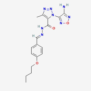 molecular formula C17H20N8O3 B5463328 1-(4-amino-1,2,5-oxadiazol-3-yl)-N'-(4-butoxybenzylidene)-4-methyl-1H-1,2,3-triazole-5-carbohydrazide 