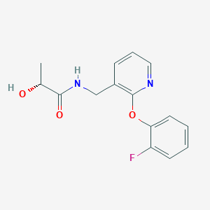 molecular formula C15H15FN2O3 B5463360 (2R)-N-{[2-(2-fluorophenoxy)pyridin-3-yl]methyl}-2-hydroxypropanamide 