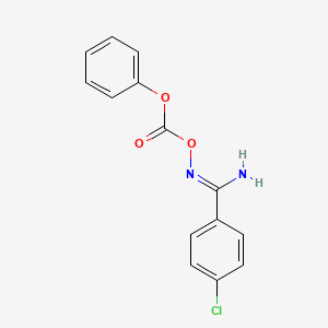 molecular formula C14H11ClN2O3 B5463379 4-chloro-N'-[(phenoxycarbonyl)oxy]benzenecarboximidamide 