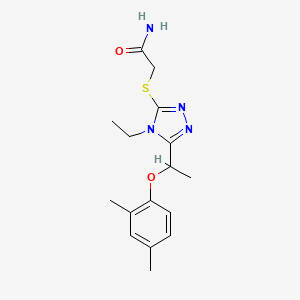2-({5-[1-(2,4-dimethylphenoxy)ethyl]-4-ethyl-4H-1,2,4-triazol-3-yl}thio)acetamide