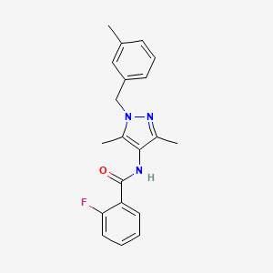 N-[3,5-dimethyl-1-(3-methylbenzyl)-1H-pyrazol-4-yl]-2-fluorobenzamide