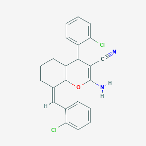 2-amino-8-(2-chlorobenzylidene)-4-(2-chlorophenyl)-5,6,7,8-tetrahydro-4H-chromene-3-carbonitrile