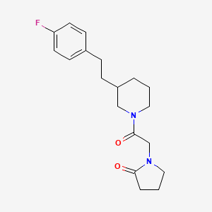 molecular formula C19H25FN2O2 B5463421 1-(2-{3-[2-(4-fluorophenyl)ethyl]-1-piperidinyl}-2-oxoethyl)-2-pyrrolidinone 