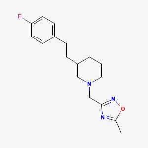 molecular formula C17H22FN3O B5463430 3-[2-(4-fluorophenyl)ethyl]-1-[(5-methyl-1,2,4-oxadiazol-3-yl)methyl]piperidine 