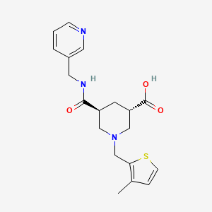 (3S*,5S*)-1-[(3-methyl-2-thienyl)methyl]-5-{[(3-pyridinylmethyl)amino]carbonyl}-3-piperidinecarboxylic acid