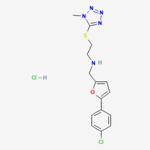 molecular formula C15H17Cl2N5OS B5463464 N-{[5-(4-chlorophenyl)-2-furyl]methyl}-2-[(1-methyl-1H-tetrazol-5-yl)thio]ethanamine hydrochloride 