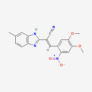 molecular formula C19H16N4O4 B5463465 3-(4,5-dimethoxy-2-nitrophenyl)-2-(6-methyl-1H-benzimidazol-2-yl)acrylonitrile 