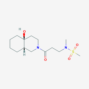 molecular formula C14H26N2O4S B5463473 N-{3-[(4aS*,8aS*)-4a-hydroxyoctahydroisoquinolin-2(1H)-yl]-3-oxopropyl}-N-methylmethanesulfonamide 