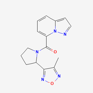molecular formula C15H15N5O2 B5463491 7-{[2-(4-methyl-1,2,5-oxadiazol-3-yl)pyrrolidin-1-yl]carbonyl}pyrazolo[1,5-a]pyridine 