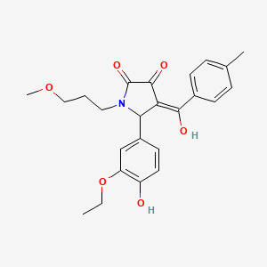molecular formula C24H27NO6 B5463505 5-(3-ethoxy-4-hydroxyphenyl)-3-hydroxy-1-(3-methoxypropyl)-4-(4-methylbenzoyl)-1,5-dihydro-2H-pyrrol-2-one 