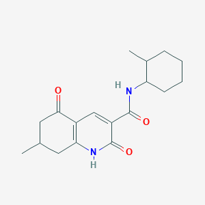 molecular formula C18H24N2O3 B5463516 7-methyl-N-(2-methylcyclohexyl)-2,5-dioxo-1,2,5,6,7,8-hexahydro-3-quinolinecarboxamide 