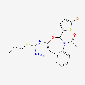 molecular formula C19H15BrN4O2S2 B5463520 7-acetyl-3-(allylthio)-6-(5-bromo-2-thienyl)-6,7-dihydro[1,2,4]triazino[5,6-d][3,1]benzoxazepine 