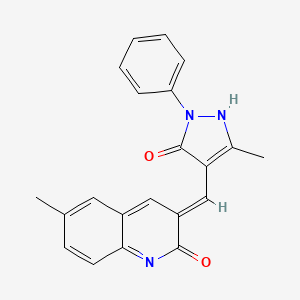 molecular formula C21H17N3O2 B5463531 4-[(2-hydroxy-6-methyl-3-quinolinyl)methylene]-5-methyl-2-phenyl-2,4-dihydro-3H-pyrazol-3-one 