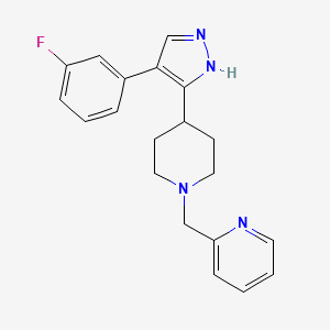 2-({4-[4-(3-fluorophenyl)-1H-pyrazol-5-yl]piperidin-1-yl}methyl)pyridine