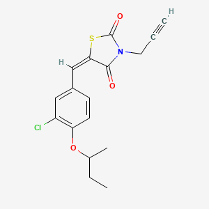 molecular formula C17H16ClNO3S B5463575 5-(4-sec-butoxy-3-chlorobenzylidene)-3-(2-propyn-1-yl)-1,3-thiazolidine-2,4-dione 