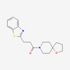 molecular formula C18H22N2O2S B5463583 8-[3-(1,3-benzothiazol-2-yl)propanoyl]-1-oxa-8-azaspiro[4.5]decane 