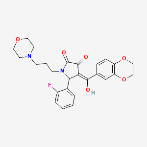 4-(2,3-dihydro-1,4-benzodioxin-6-ylcarbonyl)-5-(2-fluorophenyl)-3-hydroxy-1-[3-(4-morpholinyl)propyl]-1,5-dihydro-2H-pyrrol-2-one