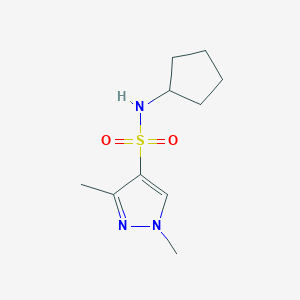 molecular formula C10H17N3O2S B5463656 N-cyclopentyl-1,3-dimethyl-1H-pyrazole-4-sulfonamide 