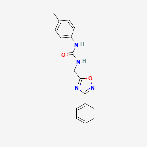 molecular formula C18H18N4O2 B5463682 N-(4-methylphenyl)-N'-{[3-(4-methylphenyl)-1,2,4-oxadiazol-5-yl]methyl}urea 