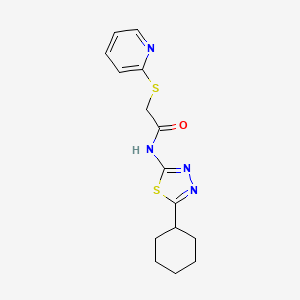 molecular formula C15H18N4OS2 B5463703 N-(5-cyclohexyl-1,3,4-thiadiazol-2-yl)-2-(2-pyridinylthio)acetamide 