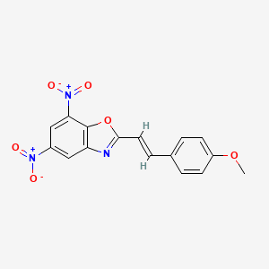 molecular formula C16H11N3O6 B5463706 2-[2-(4-methoxyphenyl)vinyl]-5,7-dinitro-1,3-benzoxazole 