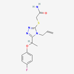 molecular formula C15H17FN4O2S B5463710 2-({4-allyl-5-[1-(4-fluorophenoxy)ethyl]-4H-1,2,4-triazol-3-yl}thio)acetamide 