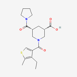molecular formula C19H26N2O4S B5463726 (3S*,5R*)-1-[(4-ethyl-5-methyl-3-thienyl)carbonyl]-5-(1-pyrrolidinylcarbonyl)-3-piperidinecarboxylic acid 