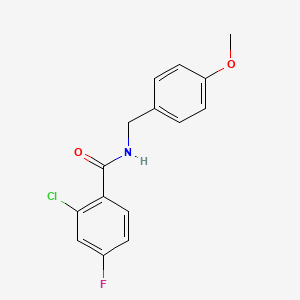 molecular formula C15H13ClFNO2 B5463732 2-chloro-4-fluoro-N-(4-methoxybenzyl)benzamide 