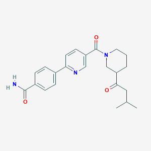 4-(5-{[3-(3-methylbutanoyl)piperidin-1-yl]carbonyl}pyridin-2-yl)benzamide