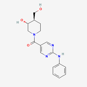 molecular formula C17H20N4O3 B5463756 (3R*,4R*)-1-[(2-anilino-5-pyrimidinyl)carbonyl]-4-(hydroxymethyl)-3-piperidinol 