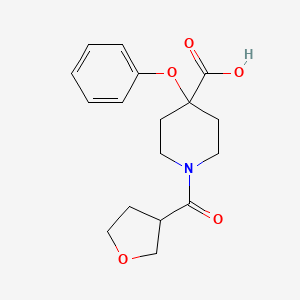 molecular formula C17H21NO5 B5463795 4-phenoxy-1-(tetrahydrofuran-3-ylcarbonyl)piperidine-4-carboxylic acid 