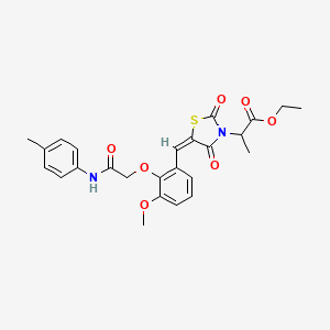 ethyl 2-[5-(3-methoxy-2-{2-[(4-methylphenyl)amino]-2-oxoethoxy}benzylidene)-2,4-dioxo-1,3-thiazolidin-3-yl]propanoate