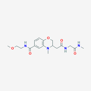 molecular formula C18H26N4O5 B5463836 N-(2-methoxyethyl)-4-methyl-3-(2-{[2-(methylamino)-2-oxoethyl]amino}-2-oxoethyl)-3,4-dihydro-2H-1,4-benzoxazine-6-carboxamide 