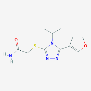 molecular formula C12H16N4O2S B5463850 2-{[4-isopropyl-5-(2-methyl-3-furyl)-4H-1,2,4-triazol-3-yl]thio}acetamide 