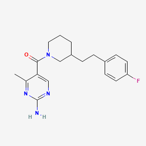 molecular formula C19H23FN4O B5463858 5-({3-[2-(4-fluorophenyl)ethyl]-1-piperidinyl}carbonyl)-4-methyl-2-pyrimidinamine 