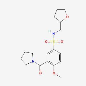 molecular formula C17H24N2O5S B5463862 4-methoxy-3-(1-pyrrolidinylcarbonyl)-N-(tetrahydro-2-furanylmethyl)benzenesulfonamide 