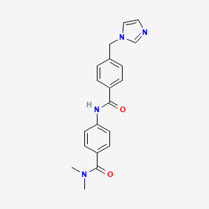 molecular formula C20H20N4O2 B5463866 N-{4-[(dimethylamino)carbonyl]phenyl}-4-(1H-imidazol-1-ylmethyl)benzamide 