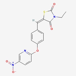 molecular formula C17H13N3O5S B5463894 3-ethyl-5-{4-[(5-nitro-2-pyridinyl)oxy]benzylidene}-1,3-thiazolidine-2,4-dione 