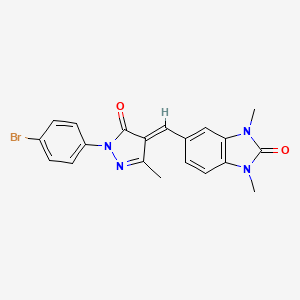 molecular formula C20H17BrN4O2 B5463910 5-{[1-(4-bromophenyl)-3-methyl-5-oxo-1,5-dihydro-4H-pyrazol-4-ylidene]methyl}-1,3-dimethyl-1,3-dihydro-2H-benzimidazol-2-one 