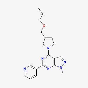 molecular formula C19H24N6O B5463914 1-methyl-4-[3-(propoxymethyl)-1-pyrrolidinyl]-6-(3-pyridinyl)-1H-pyrazolo[3,4-d]pyrimidine 