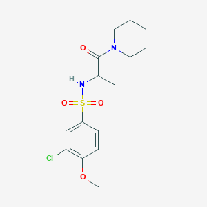 molecular formula C15H21ClN2O4S B5463929 3-chloro-4-methoxy-N-[1-methyl-2-oxo-2-(1-piperidinyl)ethyl]benzenesulfonamide 