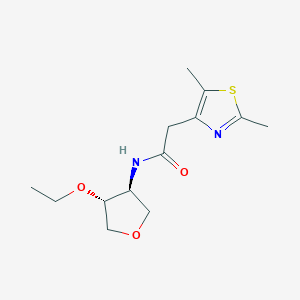 molecular formula C13H20N2O3S B5463946 2-(2,5-dimethyl-1,3-thiazol-4-yl)-N-[(3S*,4R*)-4-ethoxytetrahydrofuran-3-yl]acetamide 