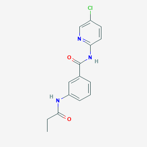 molecular formula C15H14ClN3O2 B5463968 N-(5-chloro-2-pyridinyl)-3-(propionylamino)benzamide 