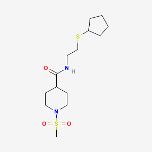 molecular formula C14H26N2O3S2 B5464002 N-[2-(cyclopentylthio)ethyl]-1-(methylsulfonyl)-4-piperidinecarboxamide 