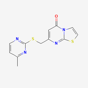 molecular formula C12H10N4OS2 B5464027 7-{[(4-methyl-2-pyrimidinyl)thio]methyl}-5H-[1,3]thiazolo[3,2-a]pyrimidin-5-one 