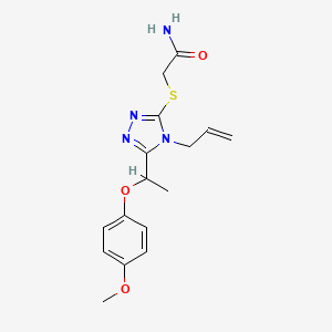 molecular formula C16H20N4O3S B5464054 2-({4-allyl-5-[1-(4-methoxyphenoxy)ethyl]-4H-1,2,4-triazol-3-yl}thio)acetamide 