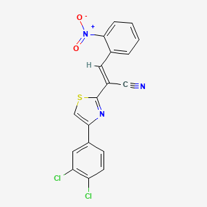 molecular formula C18H9Cl2N3O2S B5464066 2-[4-(3,4-dichlorophenyl)-1,3-thiazol-2-yl]-3-(2-nitrophenyl)acrylonitrile 
