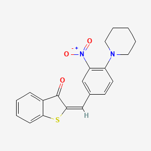molecular formula C20H18N2O3S B5464075 2-[3-nitro-4-(1-piperidinyl)benzylidene]-1-benzothiophen-3(2H)-one 