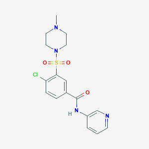 molecular formula C17H19ClN4O3S B5464086 4-chloro-3-[(4-methyl-1-piperazinyl)sulfonyl]-N-3-pyridinylbenzamide 
