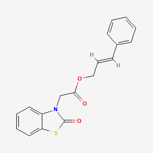 molecular formula C18H15NO3S B5464087 3-phenyl-2-propen-1-yl (2-oxo-1,3-benzothiazol-3(2H)-yl)acetate 